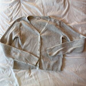 Brandy Melville John Galt Light Grey Ribbed Cardigan